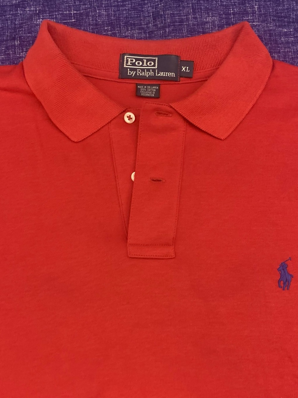 RL POLO SS 100% Cotton Red 2 Button Polo